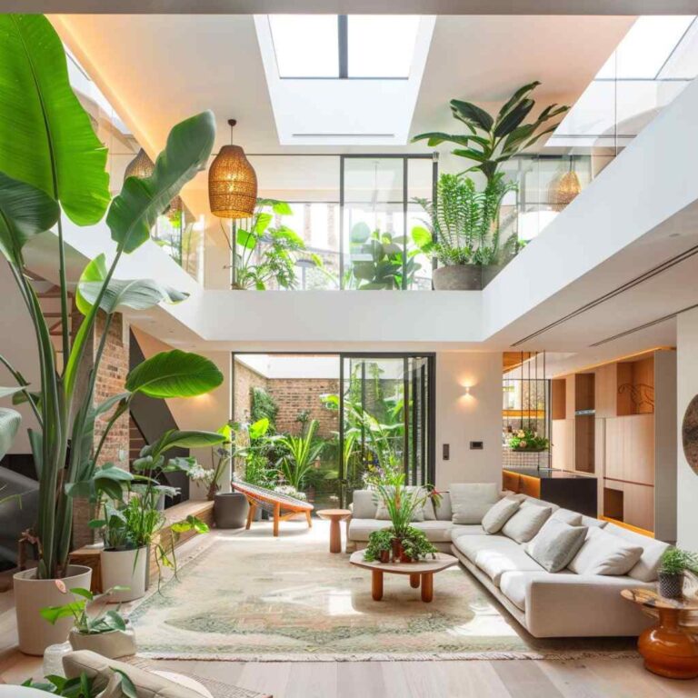 Ideas de salas de estar modernas que combinan elementos naturales y ...