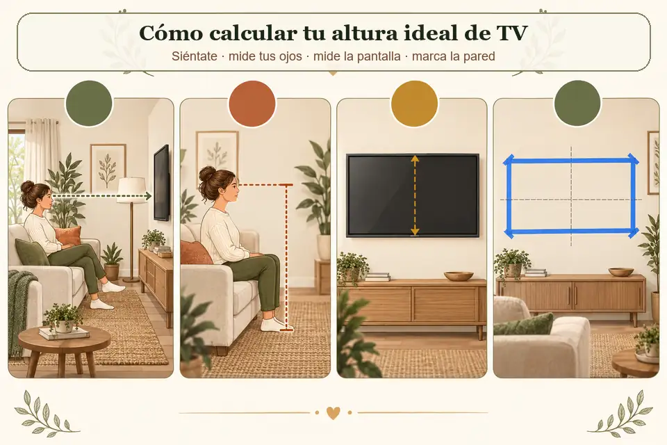 Pasos para calcular la altura ideal del televisor