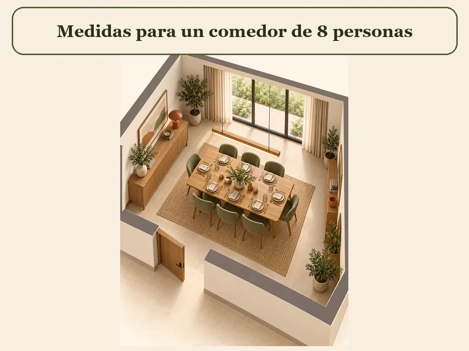 Medidas para un comedor de 8 personas