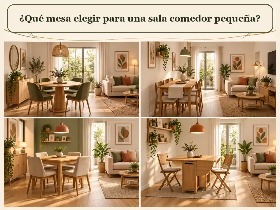 Qué mesa elegir para una sala comedor pequeña