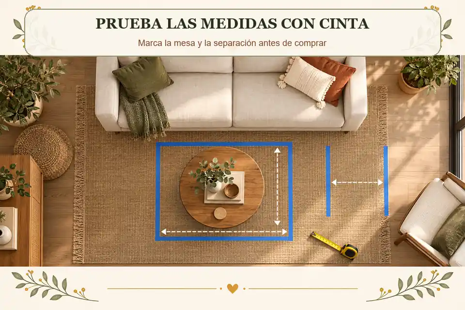 Cómo marcar las medidas de una mesa de centro con cinta