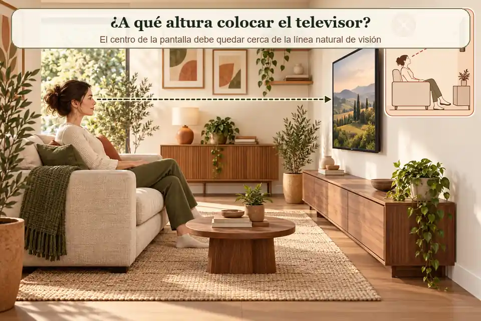 Altura correcta del televisor sobre el mueble