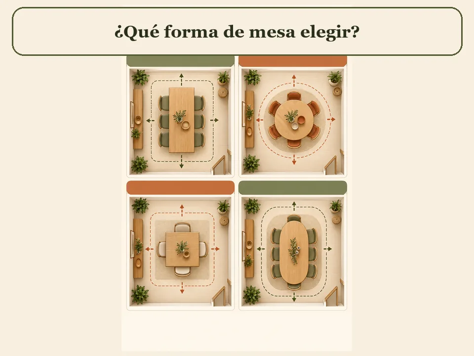 Formas de mesa para comedor