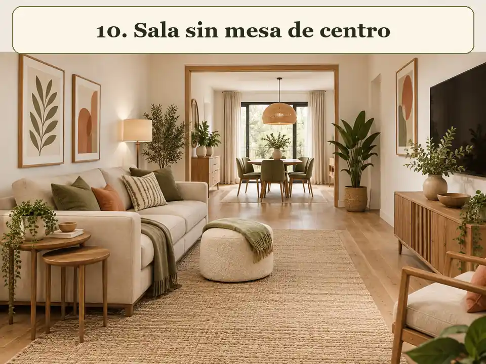 Sala sin mesa de centro para mejorar la circulación