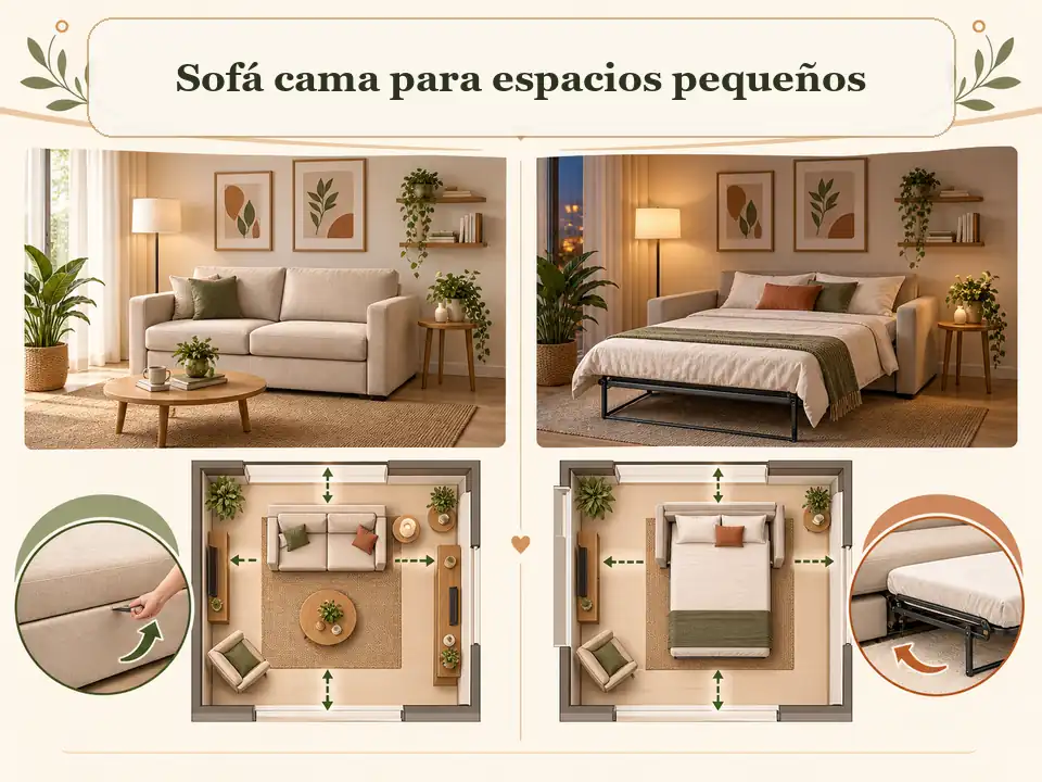 Sofá cama para espacios pequeños