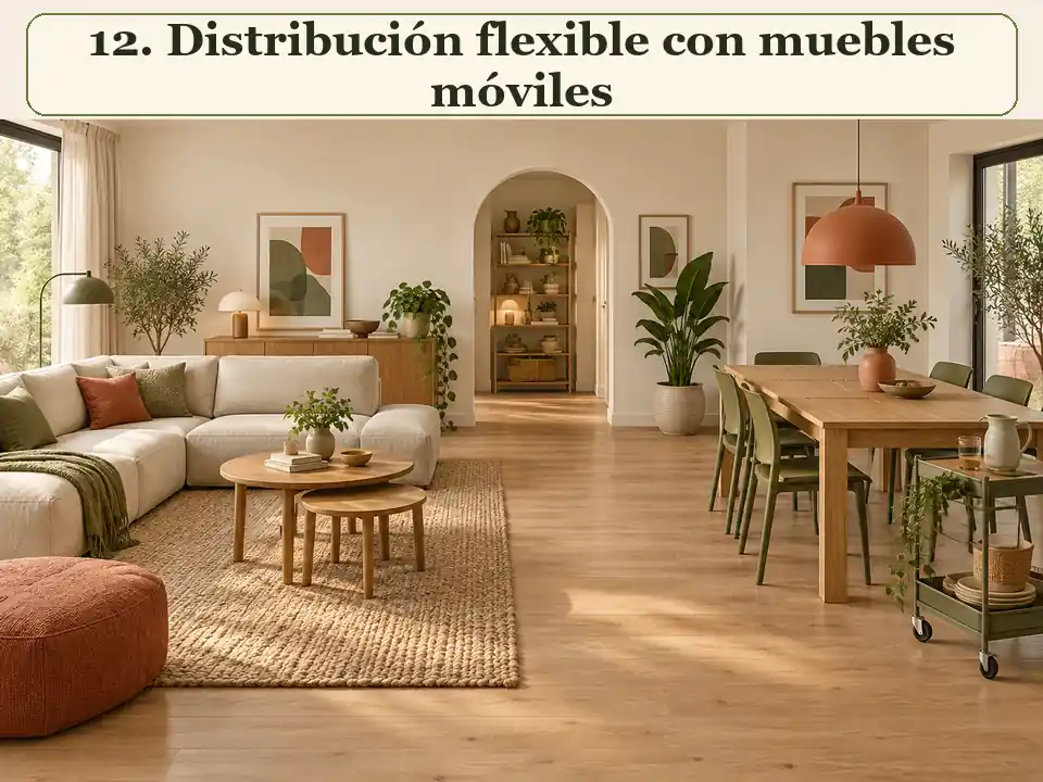 Distribución flexible con muebles móviles