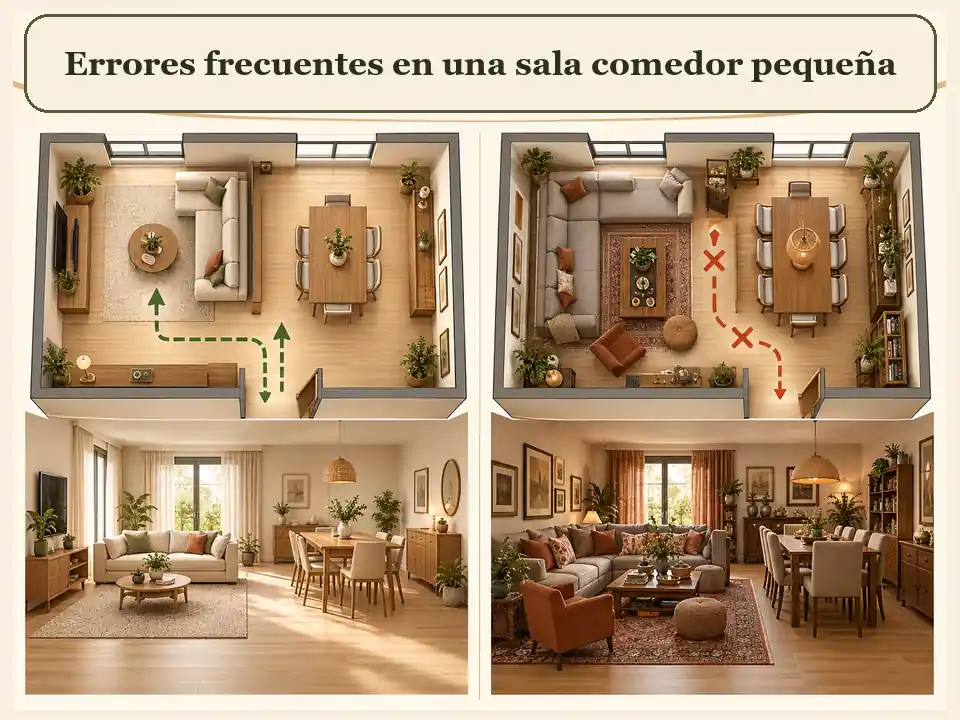 Errores frecuentes al decorar una sala comedor pequeña