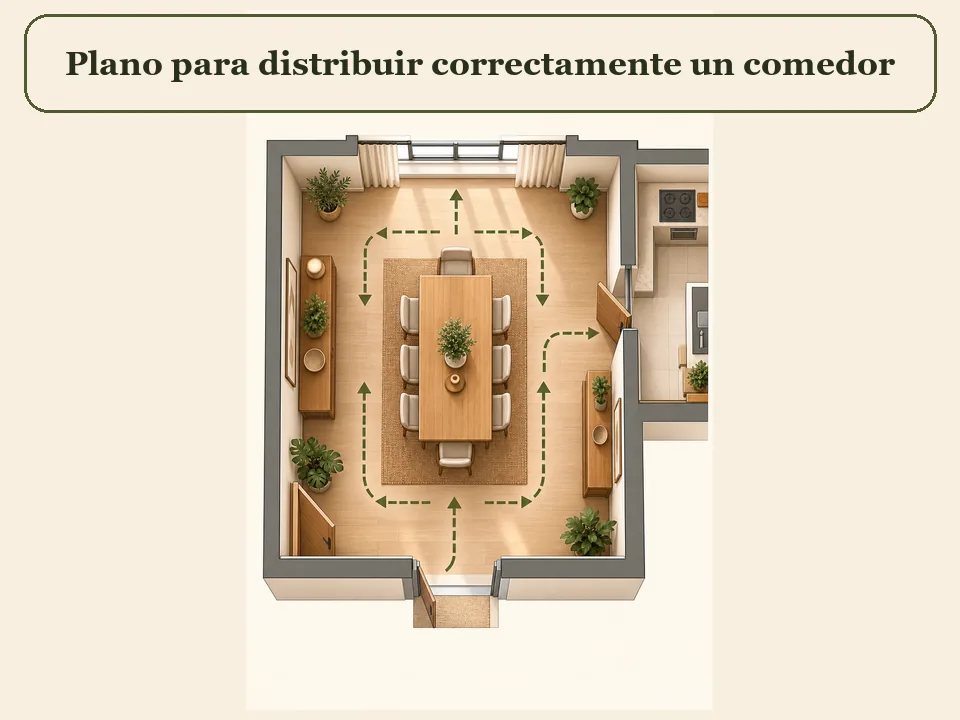 Plano para distribuir correctamente un comedor