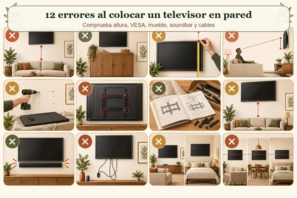 Errores comunes al colocar un televisor en pared