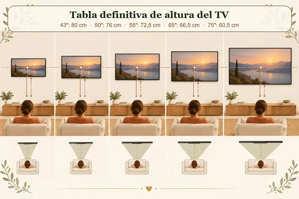 Tabla definitiva de altura del televisor