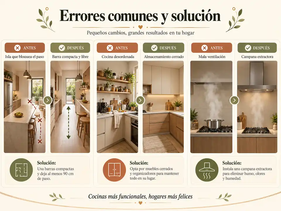 Errores comunes y soluciones en una cocina integrada