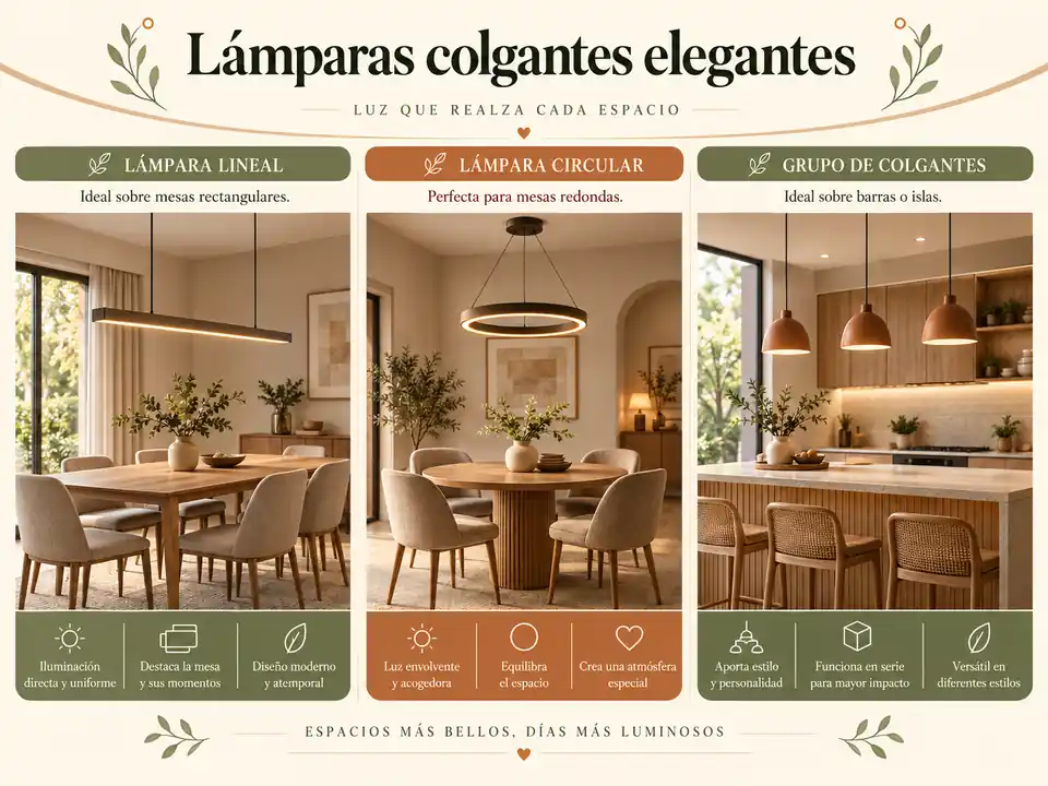 Lámparas colgantes elegantes para el comedor